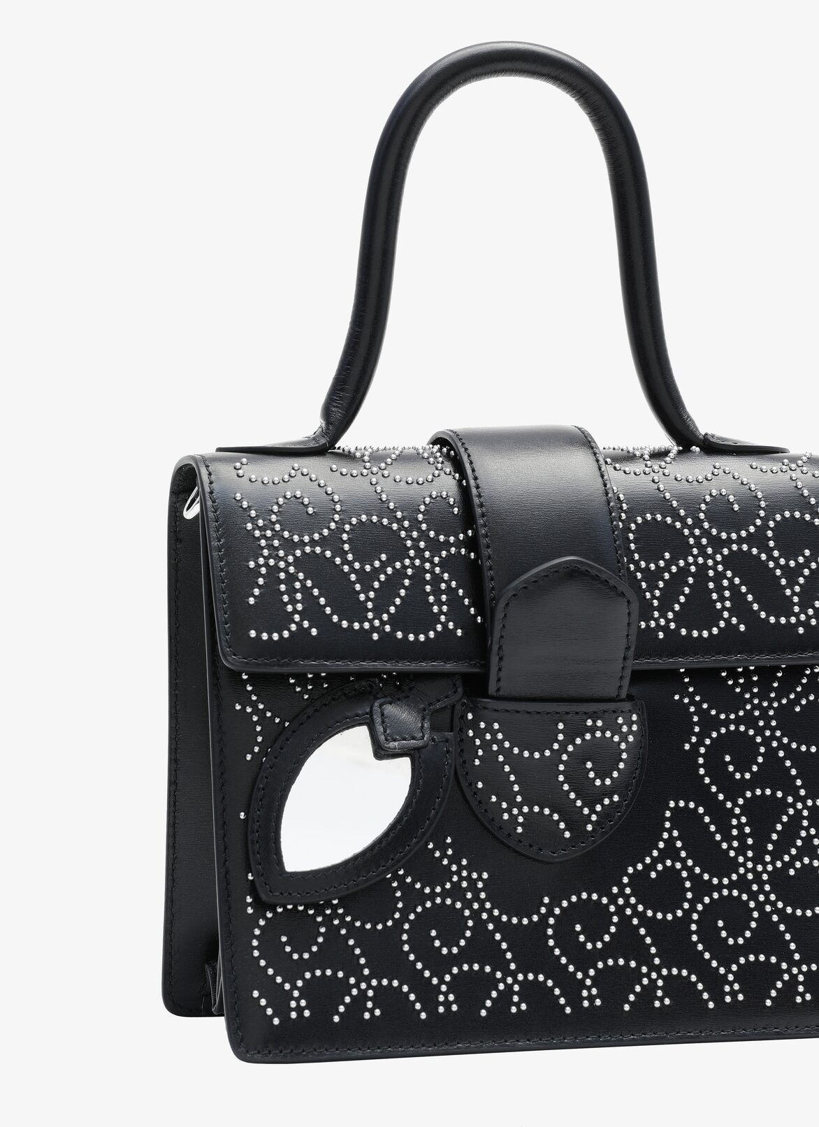 LEONIE SMALL CUIR LUX CLOU ONDE BLACK ALAÏA BLACK  LEONIE SMALL CUIR LUX CLOU ONDE BLACK